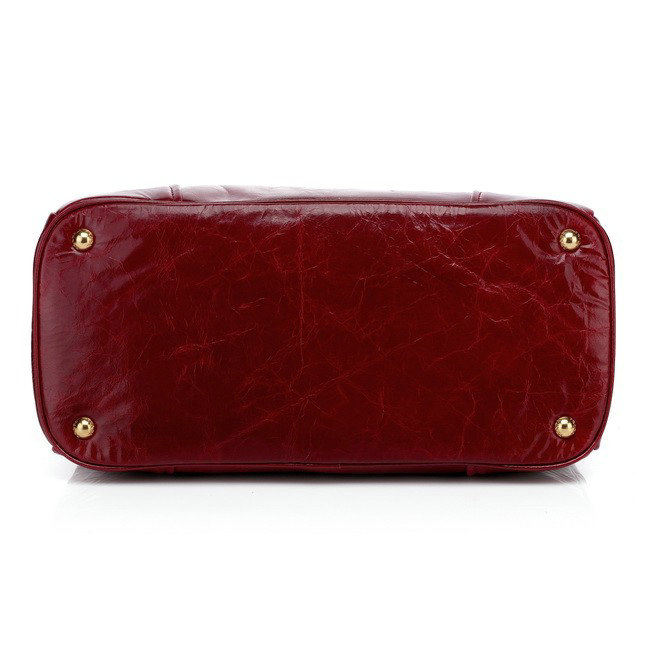 2014 Prada bright Leather Tote Bag for sale BN2533 dark red - Click Image to Close